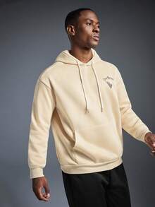 Driftmere 男士 Mountain 圖案抽繩連帽衫 - 卡其色 - 查看 5