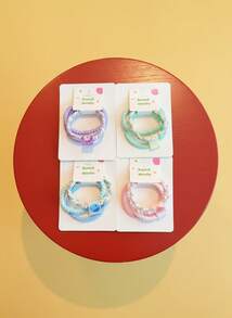 Joivida 2pcs This New High-Elasticity Hair Tie Is Suitable For Women And Won't Damage Their Hair. It's A High-Quality Ponytail Hair Tie That Is Versatile And Easy To Match. It's Perfect For Outdoor Commuting And As A Holiday Gift Ramadan Festival - Multicolor - View 4