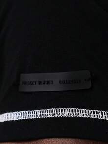 Camiseta básica de manga corta con cuello redondo SUMWON Essential con pespunte de contraste, ajuste regular, casual y de uso diario - Negro - Ver 7