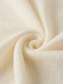 Ellevyn 女士纯色长袖系带针织开衫（秋冬季款） - 白色 - 查看 5