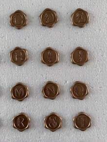 30/50 张字母蜡封贴纸，金色字母自粘蜡封贴纸，信封封口贴纸，自粘金色贴纸，适用于感恩节贺卡/礼品包装/婚礼订婚派对邀请函、生日派对、圣诞节等场合。 - 銅色 - 查看 11