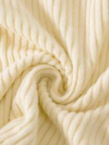 Elladie kids 2pcs/Set Young Girls Pink Textured Long Sleeve T-Shirt And Textured Button Skirt Girls Ribbed Set Girl Knit Set Skirt Two Piece Set Kids - Apricot - View 4