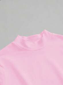 Modmama Kaos Ibu Hamil Lengan Panjang Kasual Kerah Lipit untuk Perjalanan Sehari-hari - Berwarna merah muda - View 11