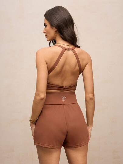 Activina 女士纯色极简无袖连体裤，休闲运动装