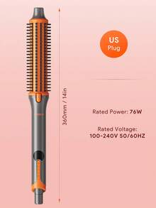 JMMO 美发 | 三合一离子卷发棒/直发器/梳子，陶瓷电气石离子卷发棒，适用于所有发质 - 美规插头 - 美規A型插(110-127V) - 查看 7