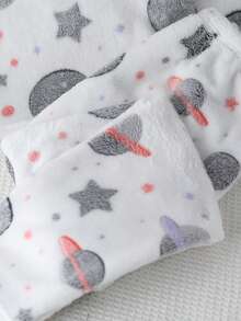 Tween Boys Pajamas-Pajama Set Crew Neck Long Sleeve Top Long Pants Space Planet Print Light Gray White Pastel Pink Purple All Season 2026 New Year Essential Boys Lounge Set Boys Pajama Sets Boy Pajamas Set - Multicolor - View 3