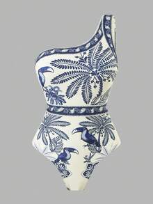 Swim Oasis 2026新款春假两件套，椰树印花泳衣搭配同款沙滩网纱裙，度假波西米亚风节日装扮