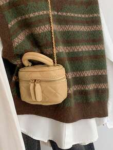 SHEIN Áo Ghi Lê Len Dệt Kim Rời Cổ Chữ V Sọc Phối Màu Hình Học Thường Ngày Cho Nữ, Thích Hợp Cho Hàng Ngày, Đi Làm Và Đi Học, Mùa Thu / Đông - Nhiều màu - Xem 5