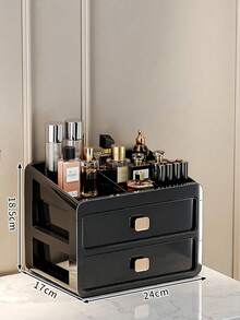 Multi-Size Makeup Storage Box, Black Drawer-Type Cosmetic Organizer Cabinet, Large Capacity Beauty Product Case For Skincare & Makeup Collection - Multicolor - View 11