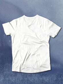 休闲卡通人物与花卉印花T恤，夏季 - 白色 - 查看 2