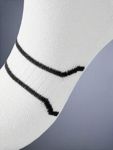 Driftmere 1/2/4 双加大码专业篮球袜、短款跑步袜、高帮运动袜，秋季 - 黑與白 - 查看 6