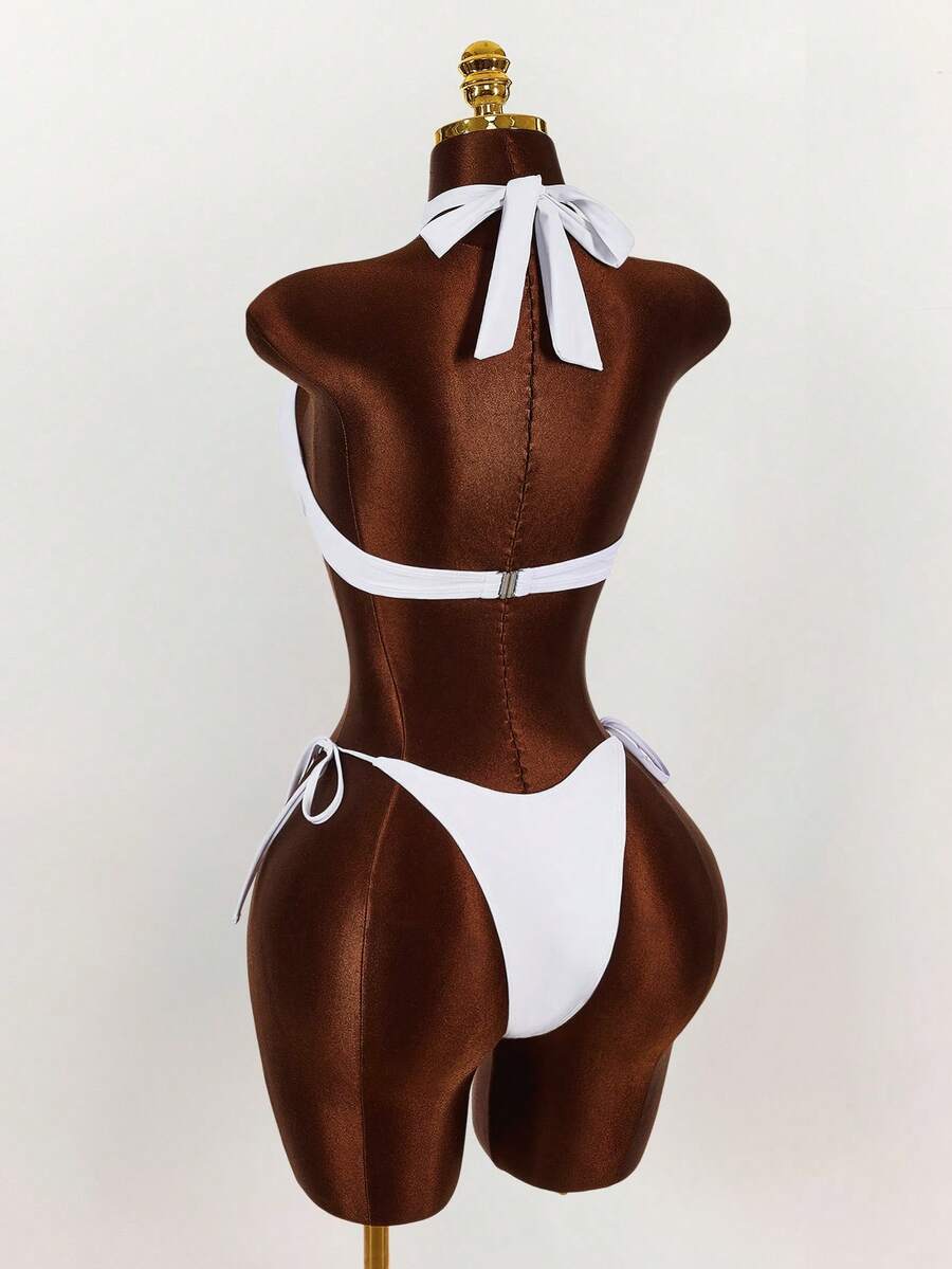 Amplova Women's Swimsuit Set, White Steel Cup Sexy & Avant-Garde 2 Pieces, Suitable For Vacation