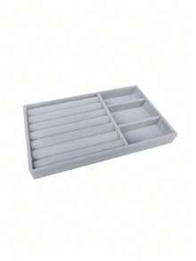 Khay trưng bày trang sức nhung 6 trong 1, hộp đựng trang sức lớn có nhiều ngăn riêng biệt, giá đỡ nhiều ngăn đựng khuyên tai, nhẫn, dây chuyền, vòng tay, khay ngăn kéo xếp chồng lên nhau dành cho nữ, ý tưởng quà tặng, lưu trữ khi đi du lịch, phong cách tối giản - Xám - Xem 27