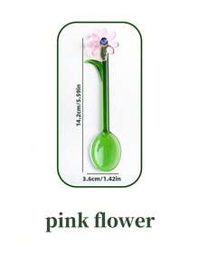 Joivida 1PC Japanese Creative Dessert Flower Mixing Spoon, Colored Coffee Small Clear Glass Spoon. - Multicolor - View 9