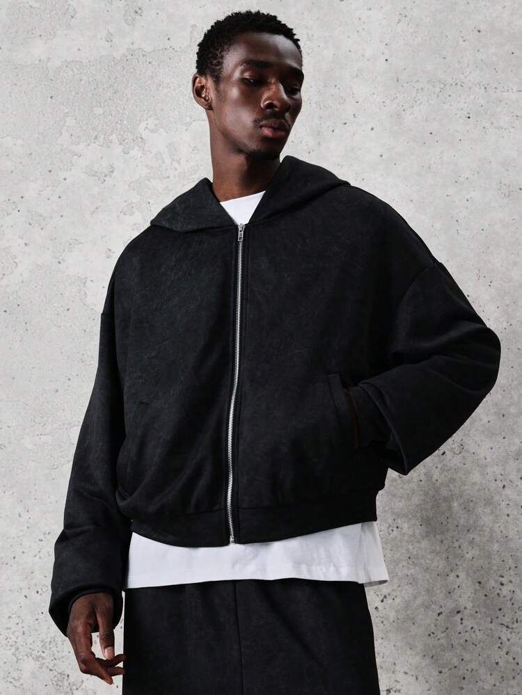 Sweat à capuche noir zippé
