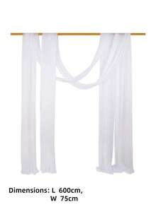 1件白色婚礼薄纱布帘背景装饰，适用于户外拱门派对仪式拍照区装饰舞台背景透明帘 - 白色 - 查看 8