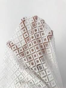 Selianne 女士秋季新款法式优雅蕾丝边拼接二合一长袖连衣裙 - 白色 - 查看 7