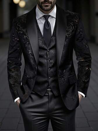 Manfinity AFTRDRK Men's Suit Jacket, Christmas Party Formal Wear Option