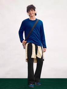 Open Phase Men's Classic Flare Jeans - Casual Cotton Blended Fabric, Machine Washable, Non-Stretch, Solid Color, Suitable For All Seasons