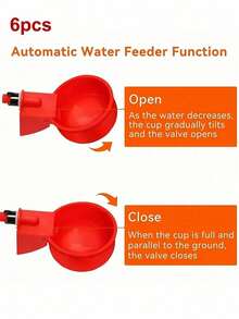 自动饮水机 - 优质 PP 自停式家禽饮水机 - 易于安装，适用于家禽、鸭子和鸟类（带钻） - 彩色 - 查看 10