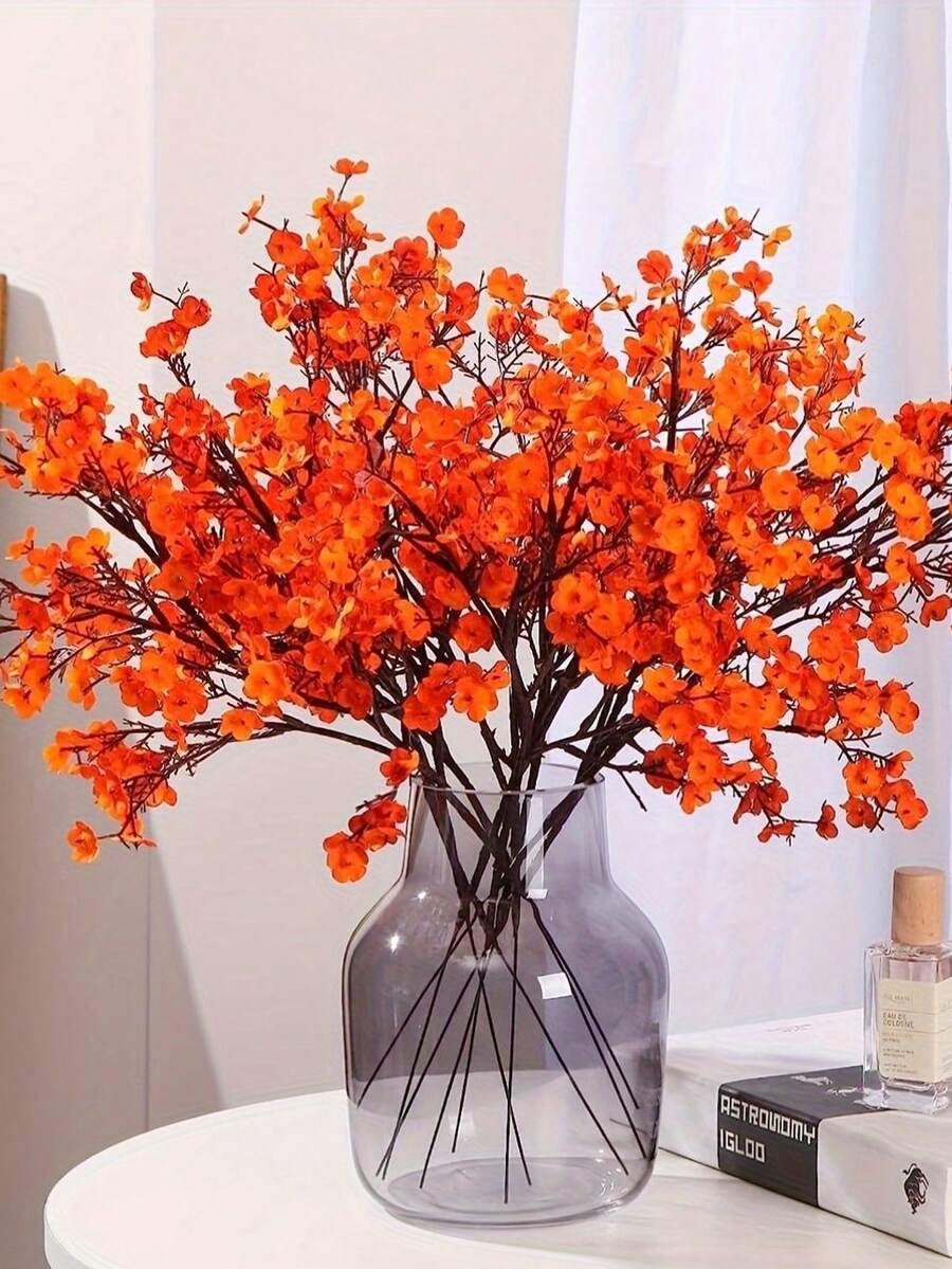 1支/3支/6支仿真满天星花束，婚礼装饰，仿真植物，房间装饰，秋季装饰，仿真花，花园秋季装饰，餐桌摆件，家居花瓶装饰，餐厅，卧室，浴室装饰，情人节，新年装饰，户外花园插花，拍摄道具，窗台插花，情人节礼物，生日毕业礼物