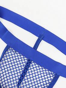 1件 时尚性感蓝色镂空网眼透气男士三角裤 - 藍色 - 查看 4