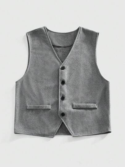 Gilet de loisirs décontracté chic et élégant pour homme, style universitaire.