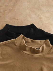 Manfinity NXTstreet Áo thun nam tay dài đơn sắc tối giản thoải mái khi đi làm - Nhiều màu - Xem 6