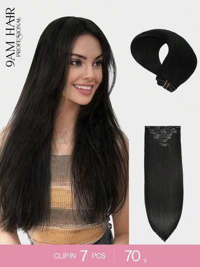 夹式接发真人发雷米接发女士夹式接发，天然人发夹式接发