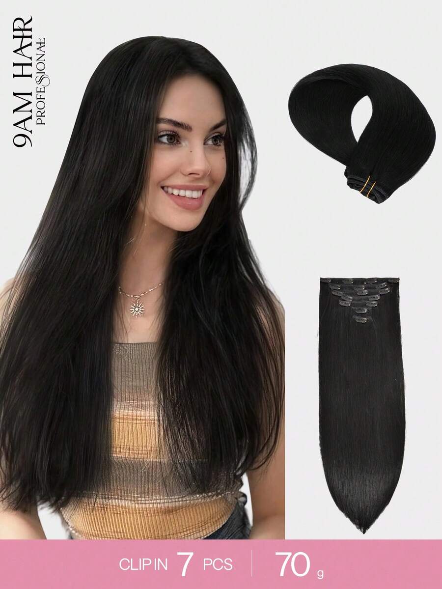 夹式接发真人发雷米接发女士夹式接发，天然人发夹式接发 - S1 - 查看 1