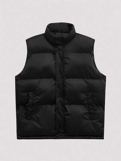 Open Phase 男士纯色休闲夹棉背心夹克，适合秋冬