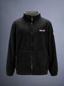 Driftmere 男士秋冬羊毛夹克，双面羊羔绒衬里，商务休闲加厚保暖外套，情侣款 - 黑色 - 查看 6