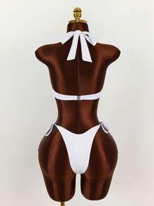 Amplova Women's Swimsuit Set, White Steel Cup Sexy & Avant-Garde 2 Pieces, Suitable For Vacation