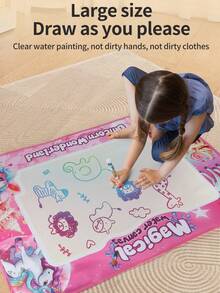 儿童水彩画布大号涂鸦本，安全水溶性颜料，绘画干燥不留痕迹，幼儿园亲子互动玩具，培养儿童创造力，防水防撕裂布料，卷筒设计，方便收纳，圣诞节涂鸦水彩画布艺术启蒙必备工具，防水便携旅行画板，万圣节感恩节礼物优化 - 彩色 - 查看 12