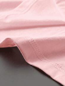 Camiseta de manga corta con cuello redondo, Moda, Shine, Camisa comosa y suave ideal para regalo, celebrar, intercambio - Rosa - Ver 3