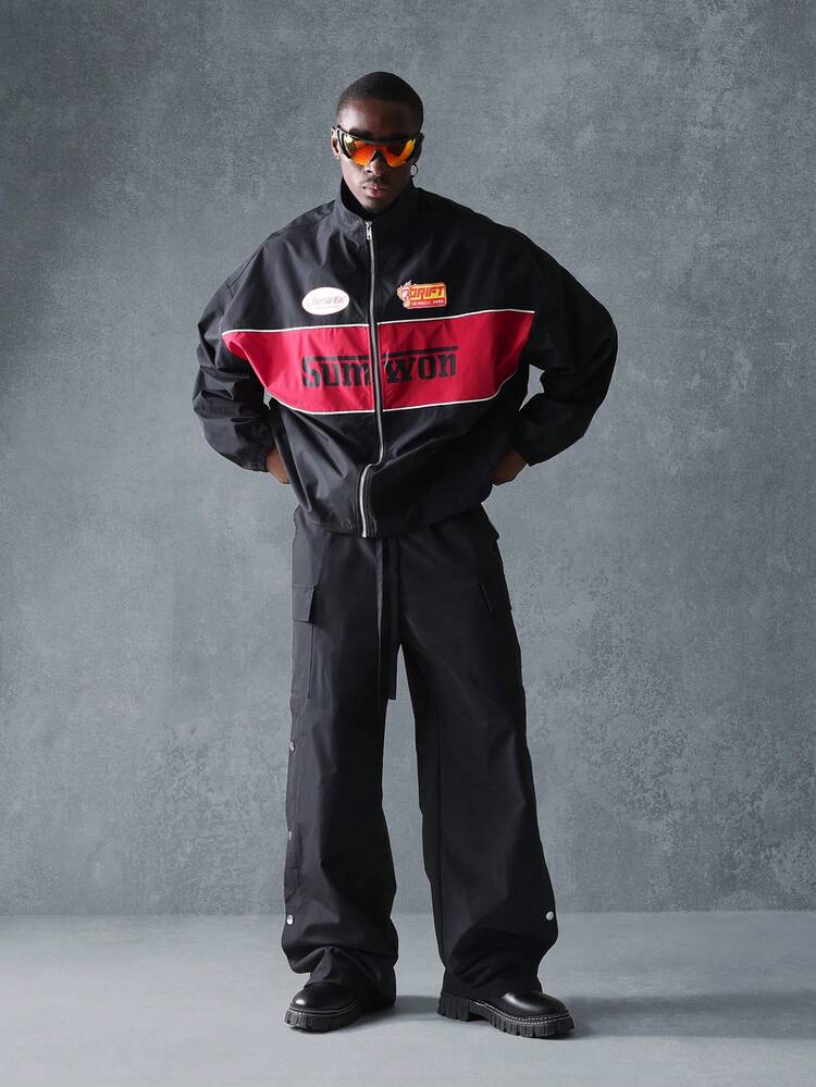 Giacca sportiva leggera con toppa con logo