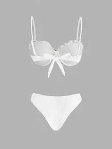 Swim Oasis Women's Bohemian Style Sexy Elegant Romantic Sun Pattern Acrylic Beaded Tie-Up Bikini Set Set & Beach Maxi Dress 3-Piece Beach Outfit - White - View 4