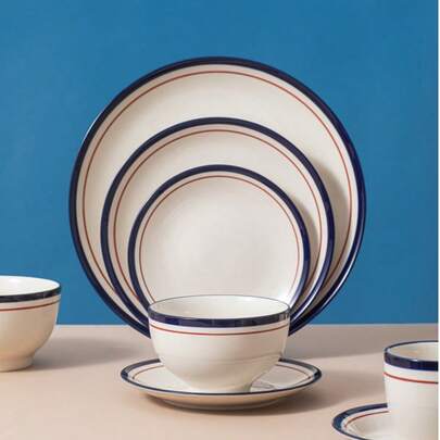 Madebyblanc Đĩa và bát gốm sứ chịu nhiệt độ cao SOLECASA, thích hợp cho đĩa tráng miệng nhà bếp, đĩa salad, đĩa mì ống, đĩa thức ăn phương Tây, đĩa ăn trưa, đĩa ăn tối, bát đựng ngũ cốc, dễ vệ sinh, thích hợp cho lò vi sóng, máy rửa chén, lò nướng