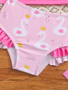 SHEIN Đồ bơi mùa xuân/hè cho bé gái, hàng mới về: Áo hai dây bikini, đồ bơi cổ tròn tay dài, quần bơi màu tím nhạt trơn, bộ đồ bơi hai mảnh họa tiết hoa nhí kiểu Rococo dễ thương màu pastel viền bèo nhún, bộ đồ bơi 3 mảnh tay dài cho bé gái, bộ đồ bơi 2 mảnh cho bé gái, áo chống nắng 2 mảnh cho bé gái, bộ đồ bơi mùa hè. - Hồng - Xem 5