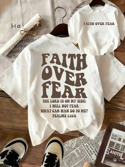 Glimmora Women's Slogan Print Short Sleeve Casual Versatile Round Neck T-Shirt