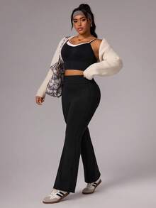 Rhythm Era Women's V-Back Lifting Cinched Waist Flare Pants, Casual Sports Leggings For Daily Wear, Running, Yoga, Plus Size Black Flared Leggings Yoga Dress Pants Black Leggings Tummy Control