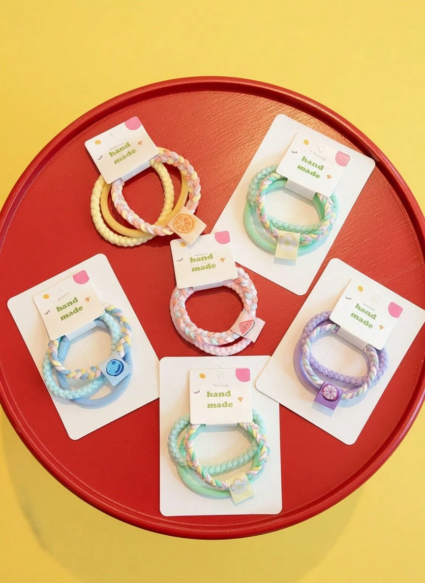 Joivida 2pcs This New High-Elasticity Hair Tie Is Suitable For Women And Won't Damage Their Hair. It's A High-Quality Ponytail Hair Tie That Is Versatile And Easy To Match. It's Perfect For Outdoor Commuting And As A Holiday Gift Ramadan Festival - Multicolor - View 1