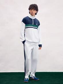 Open Phase 男士条纹印花拉链连帽衫和长裤套装，秋季服装 - 彩色 - 查看 4