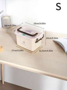 1pc Large-Capacity Double-Layer Home Medical Kit, Simple And Convenient Hand-Held Medication Storage Box, First Aid Kit, Household Storage Box, Emergency Medical And Healthcare Medication Organizer