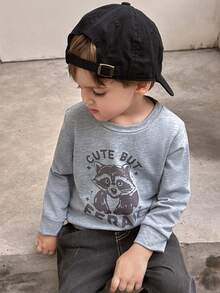 GraphicGems 灰色圆领小男孩浣熊印花卫衣 - 灰色 - 查看 6