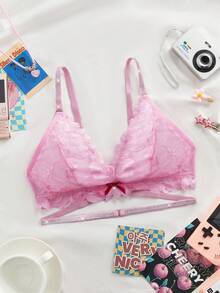 Eraneu Fashionable Sexy Party Lace Comfortable Women's Bra - Pink - View 7