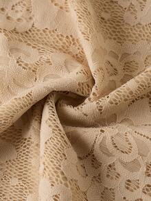 Ellevyn Women's Lace Patchwork Fashionable Versatile Party Mini Skirt - Apricot - View 7