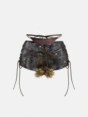 Hippie Pantaloncini morbidi e sexy con lacci in stile Y2K