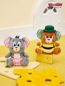 TOM & JERRY Cute Butch Mouse Plush Keychain From Cat & Mouse Plaid Series – Adorable Butch Character Charm, Soft Fuzzy Checkered Accessory For Bags, Keys, Backpacks & Car Decor, Sweet Daily Ornament For Kids - Brown - View 7