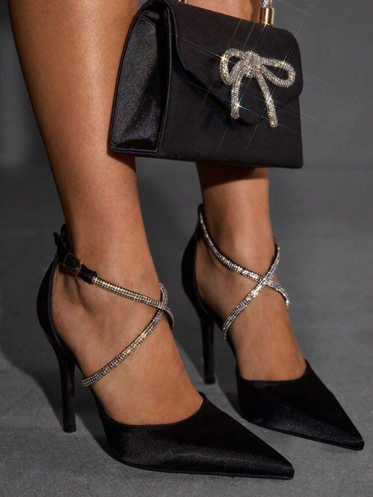 CUCCOO SZL Women's Elegant Commuter Rhinestone Decor Pointed Toe Pumps